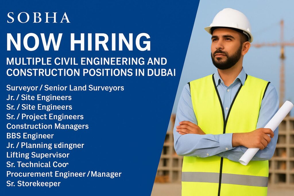 Sobha Hartland – New Job Openings (Walk-In Interview)